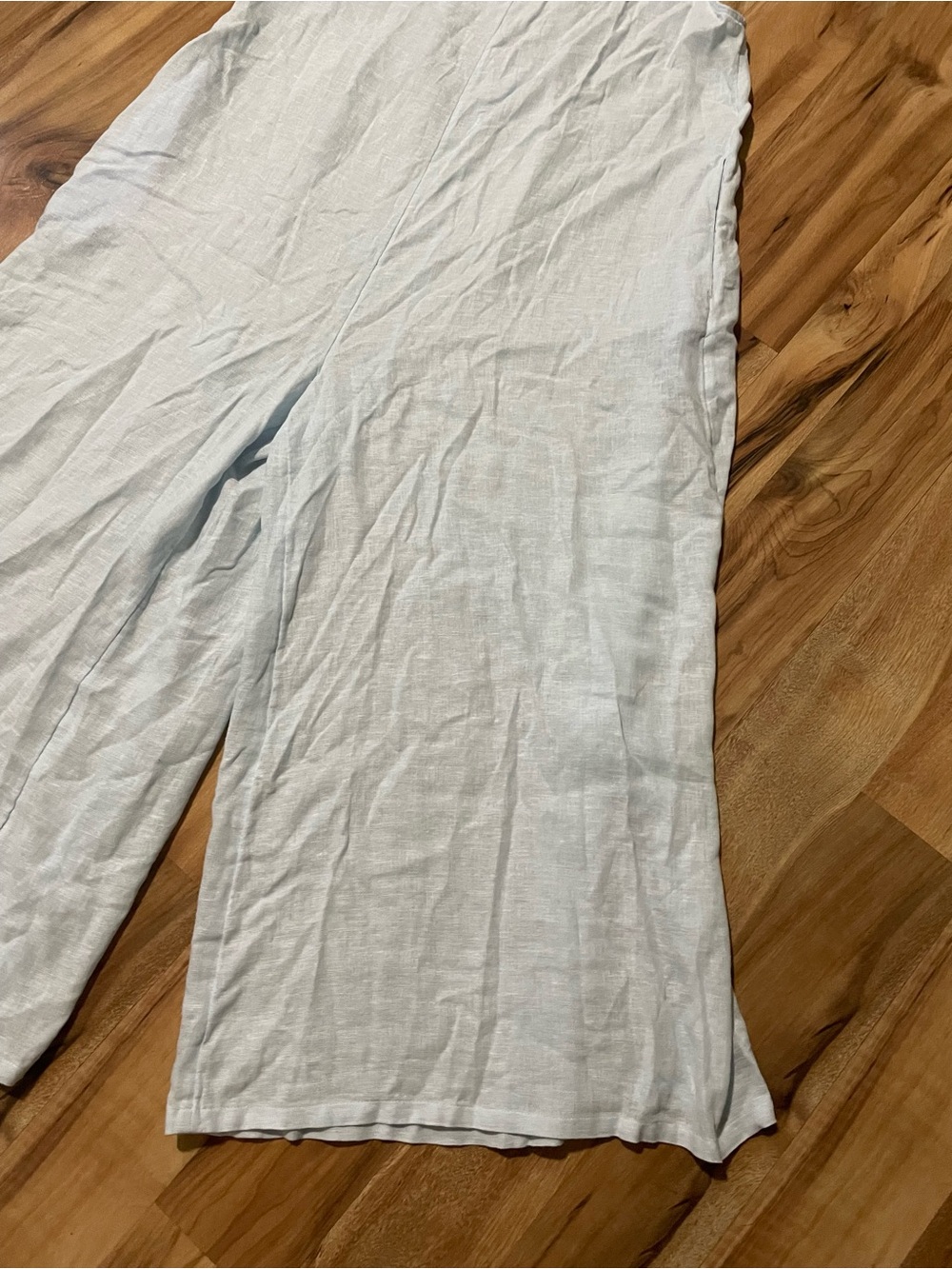 NWT Haute Hippie Style Linen Blend Wide Leg Jumpsuit Light Blue Large L - Picture 3 of 8